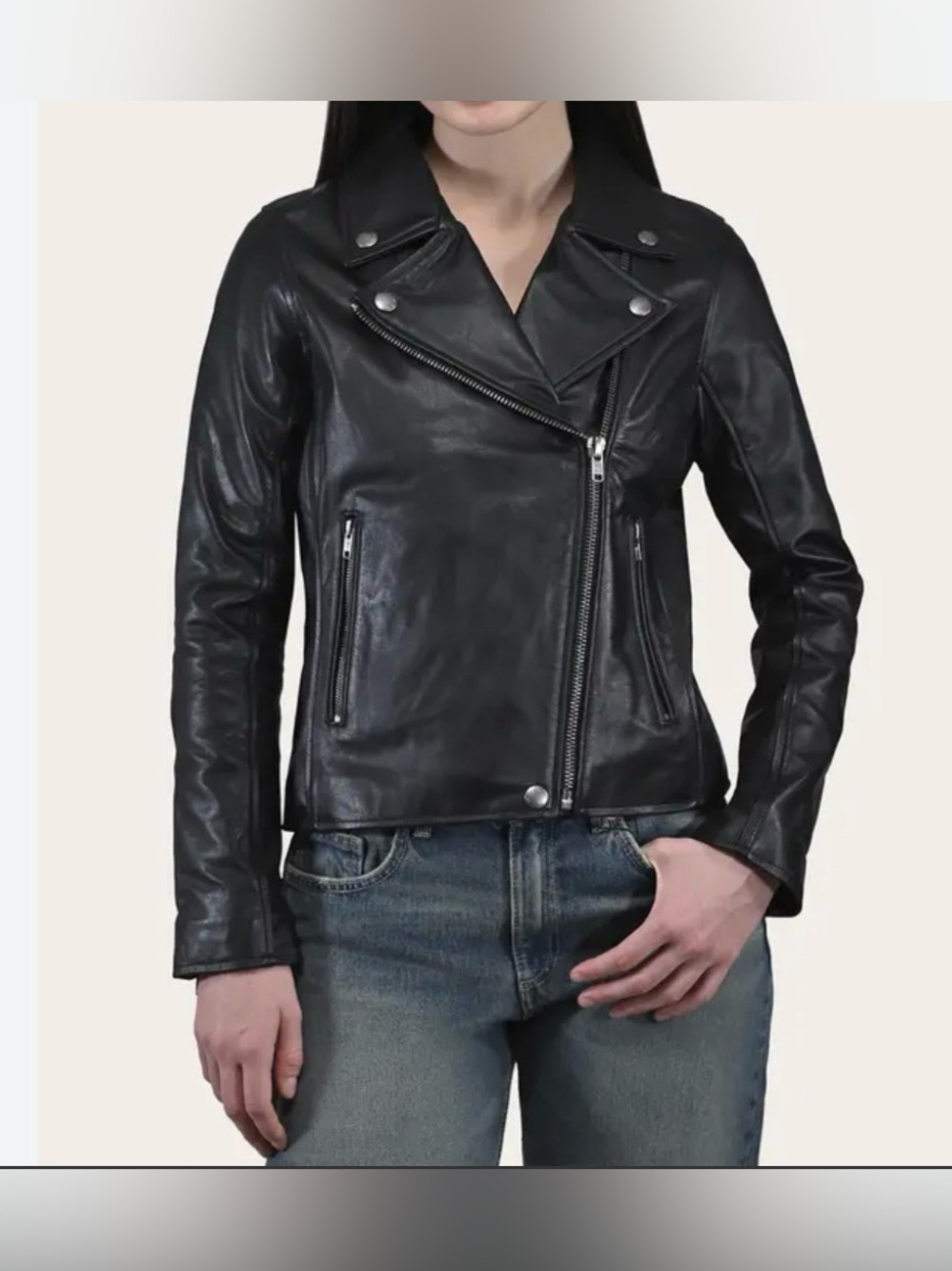 Frye Women’s Biker / Moto Black Leather Jacket